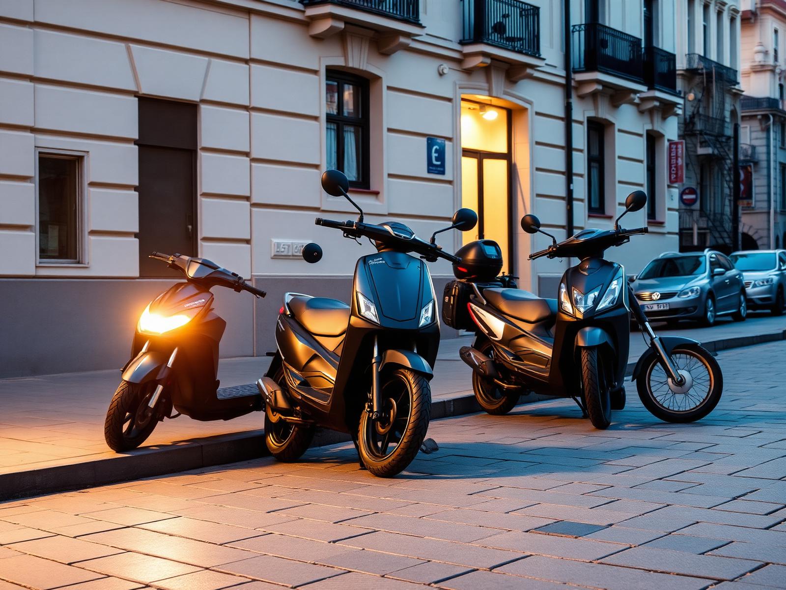 Ηλεκτρικά scooter σε αστικό δρόμο